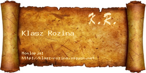 Klasz Rozina névjegykártya